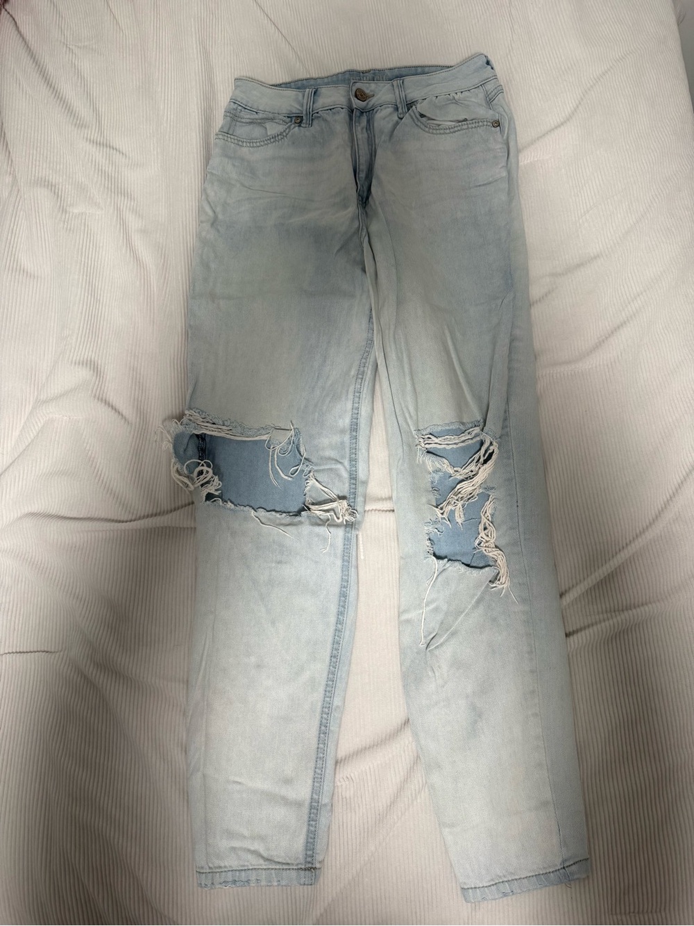 REWASH Light Wash Distressed Ripped Jeans